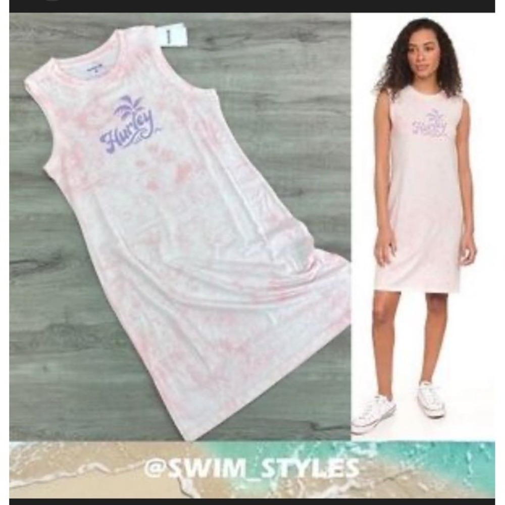 Hurley women's tie-dye Hawaiian print sleeveless tank dress size Small